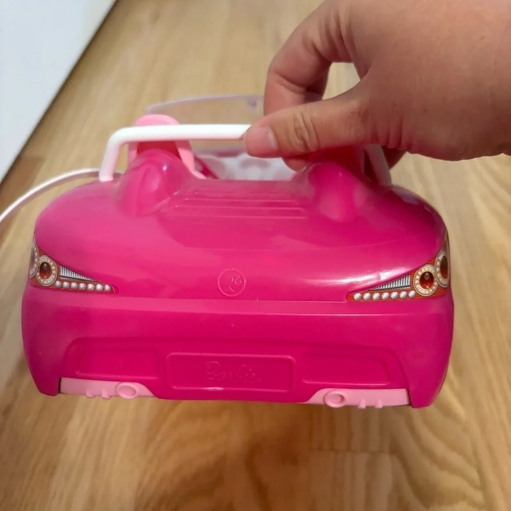 2013 Mattel Barbie Pink Glitter 2 seat convertible toy car Doll Accessory